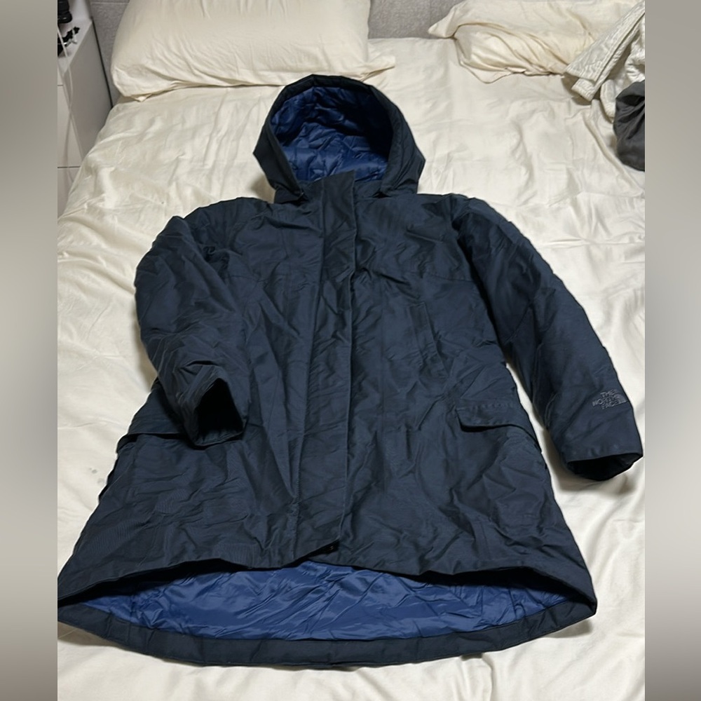 The North Face Navy Hooded Winter Coat Womens Small